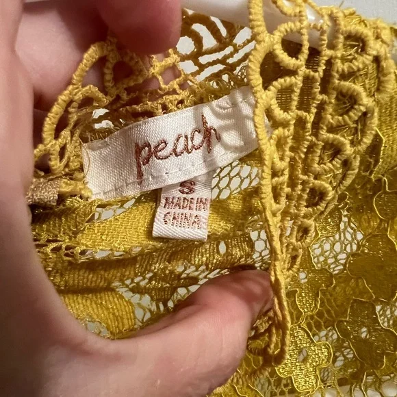 Yellow Lace Crop Top - Picture 3 of 3